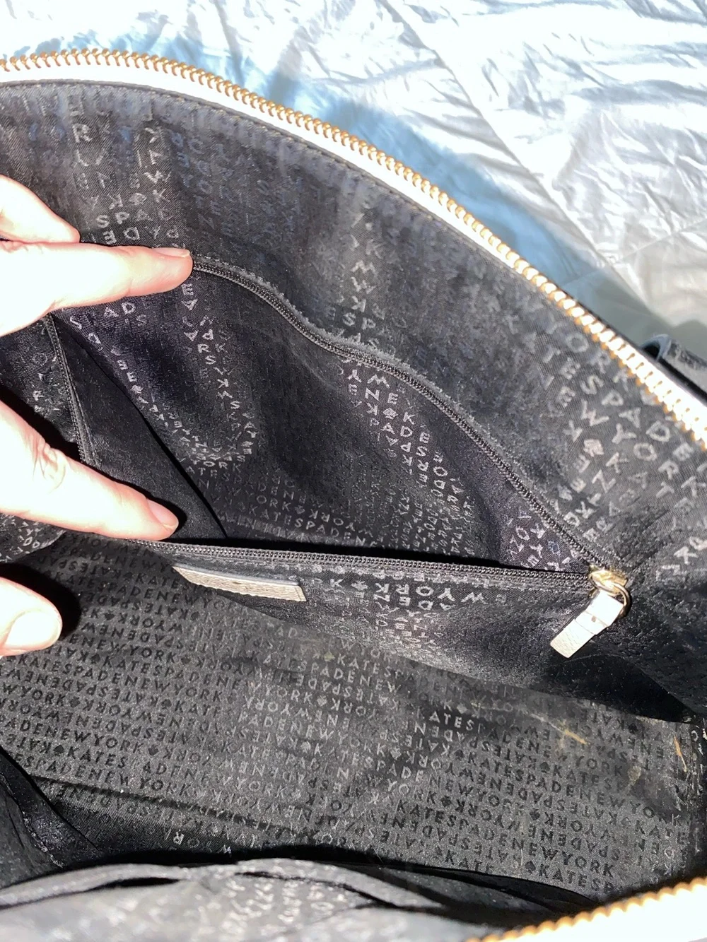 Kate spade two-tone pebble leather tote